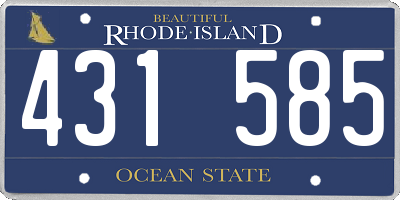 RI license plate 431585
