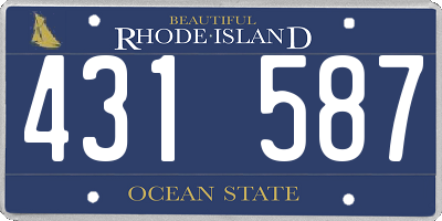 RI license plate 431587