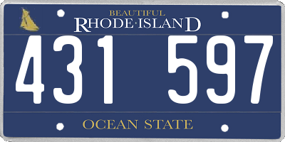 RI license plate 431597
