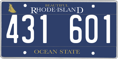 RI license plate 431601