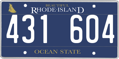 RI license plate 431604