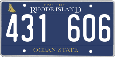 RI license plate 431606