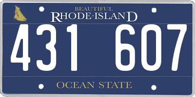 RI license plate 431607