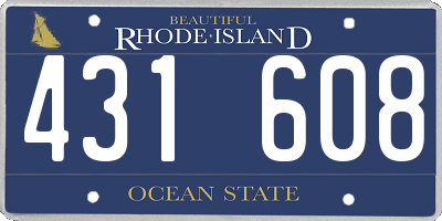 RI license plate 431608