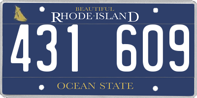 RI license plate 431609