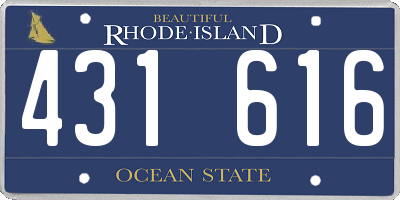RI license plate 431616