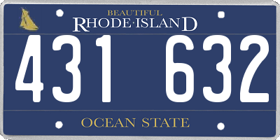 RI license plate 431632