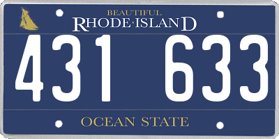 RI license plate 431633