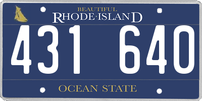 RI license plate 431640