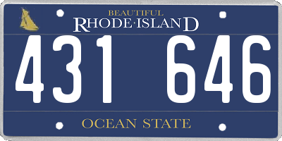 RI license plate 431646