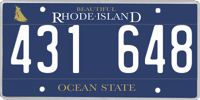 RI license plate 431648