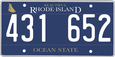 RI license plate 431652