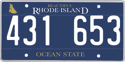 RI license plate 431653
