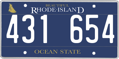 RI license plate 431654