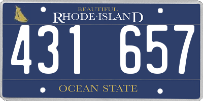 RI license plate 431657