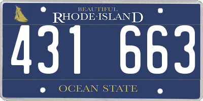 RI license plate 431663