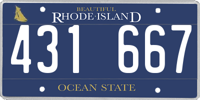 RI license plate 431667
