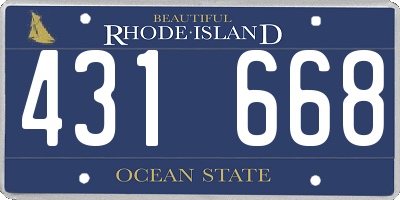 RI license plate 431668
