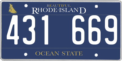 RI license plate 431669