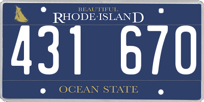 RI license plate 431670