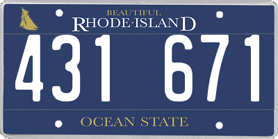 RI license plate 431671
