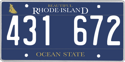 RI license plate 431672