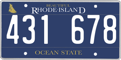 RI license plate 431678
