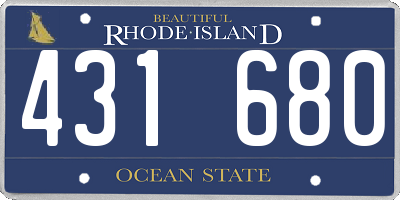 RI license plate 431680