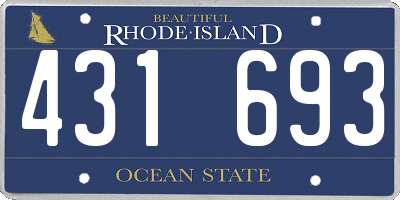 RI license plate 431693