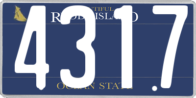 RI license plate 4317