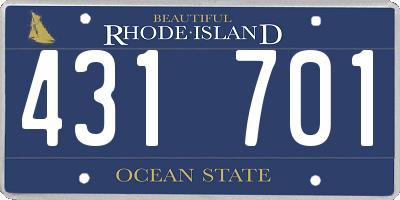 RI license plate 431701