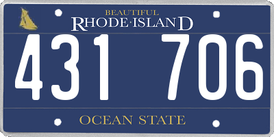 RI license plate 431706