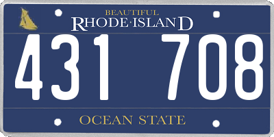 RI license plate 431708