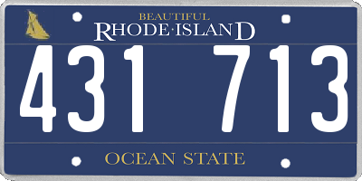 RI license plate 431713