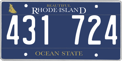 RI license plate 431724