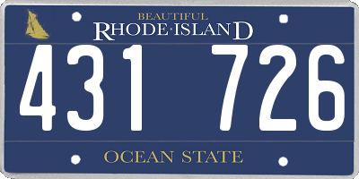 RI license plate 431726