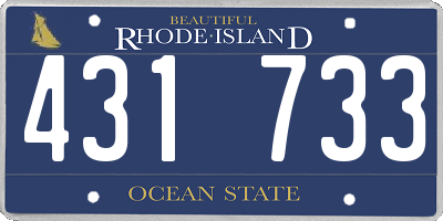 RI license plate 431733