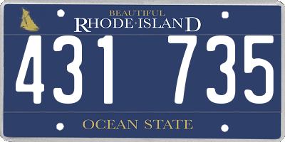 RI license plate 431735