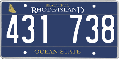 RI license plate 431738