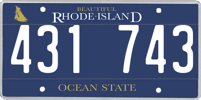 RI license plate 431743