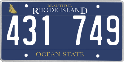 RI license plate 431749