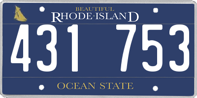 RI license plate 431753