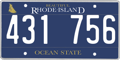 RI license plate 431756
