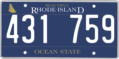 RI license plate 431759