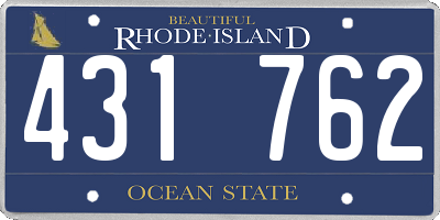 RI license plate 431762