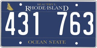 RI license plate 431763