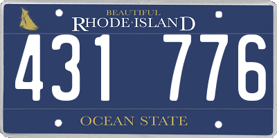 RI license plate 431776