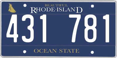 RI license plate 431781