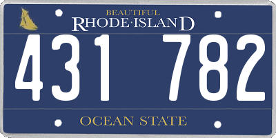 RI license plate 431782