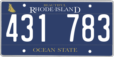 RI license plate 431783